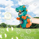 Light Music Dinosaur Bubble Machine Auto Soap Bubble Blowing Kids Toys (C)