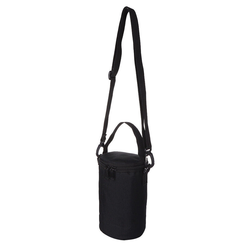 Outdoor Gas Canister Lamp Storage Bag Portable Water Bottle Cover (Black S)
