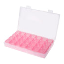 28 Slots Storage Box Nail Art Rhinestone Jewelry Display Case (Pink)