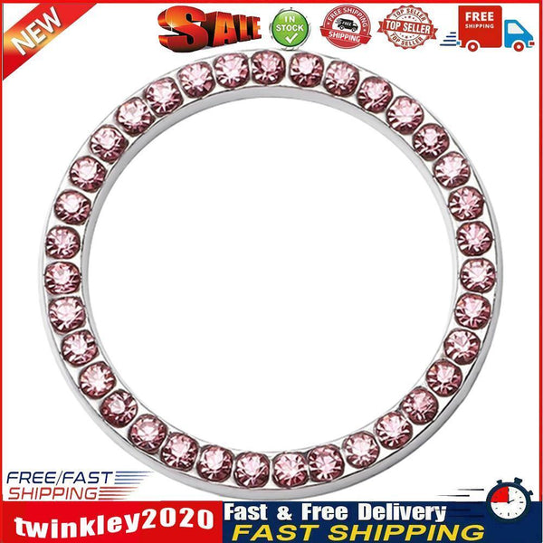40mm/1.57in OD Car Auto Start Switch Button Decorative Diamond Ring(Pink) Newly
