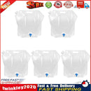 5pcs 5L Portable Outdoor Water Bag Foldable Camping Picnic Carrier (Clear) Newly