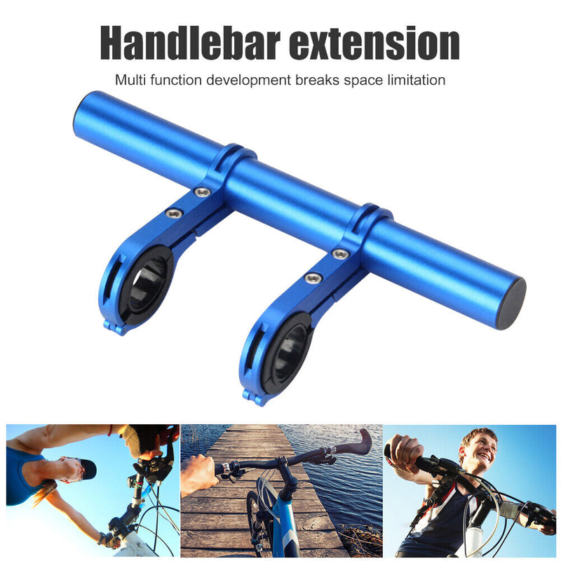 30cm MTB Bike Handlebar Extender Double Clamp Bracket Support Rack (Blue) Newly