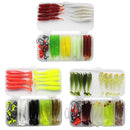 40pcs Soft Fishing Lure Kit Jig Head Hook Bait with Tackle Box (Style C)