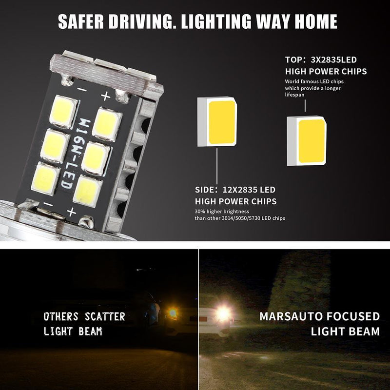 One Pair T20 15SMD 2835 LED Car Truck Turn Signal Lights Tail Lamp Bulb