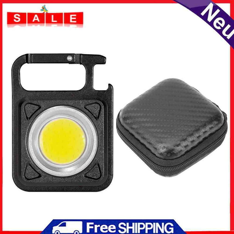 LED Keychain Flashlight 500 Lumens Outdoor Camping Working Light (Black+Box)