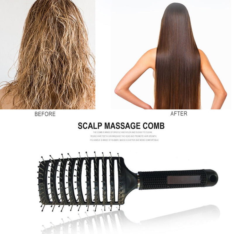 Detangling Nylon Anti-static Brush Women Scalp Massage Comb Bristle Hairbrush