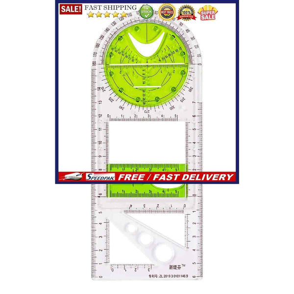 Geometric Ruler Rotatable Geometric Drawing Template Measuring Draft Rulers