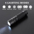 USB-C Rechargeable LED Mini Flashlight Portable 300lm 6 Gears Waterproof Torch