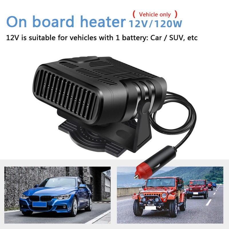 12V/24V Portable Electric Car Heater Air Cooler Demister Defroster Heating Fan