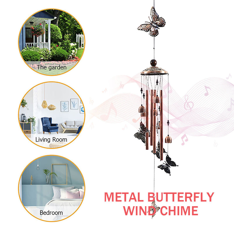 Butterfly Wind Chimes Gifts for Mom Windchimes Outdoor Decorations with S Hook