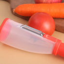 Multifunctional Fruit Peeler with Rubbish Bin Vegetable Skin Cutter (Red)