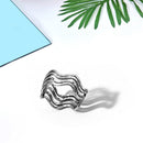 Wave Surface Wide Adjustable Ring Women Girls Geometric Open Rings Jewelry Gifts