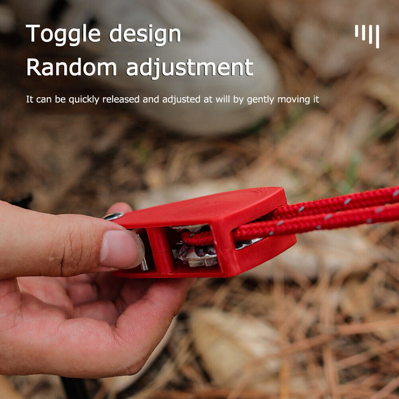 4mm 4m Pulley Tensioner Reflective Wind Rope Fastener with Carabiner for Camping