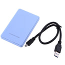2.5in USB 3.0 SATA 3TB External HDD Hard Disk Drive Enclosure (Light Blue)