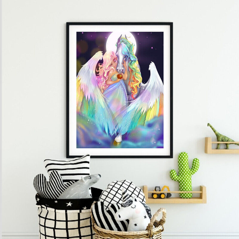 Girl White Horse 40x50cm Oil Paint By Numbers Picture DIY Modern Wall Art Newly