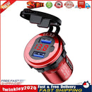 L4 Car Dual USB Charger QC3.0 USB Power Outlet w/ Voltmeter + Switch (Red) Newly