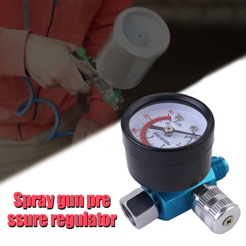 G1/4 inch Pneumatic Spray Gun Air Pressure Regulator Gauge Car Auto Repair