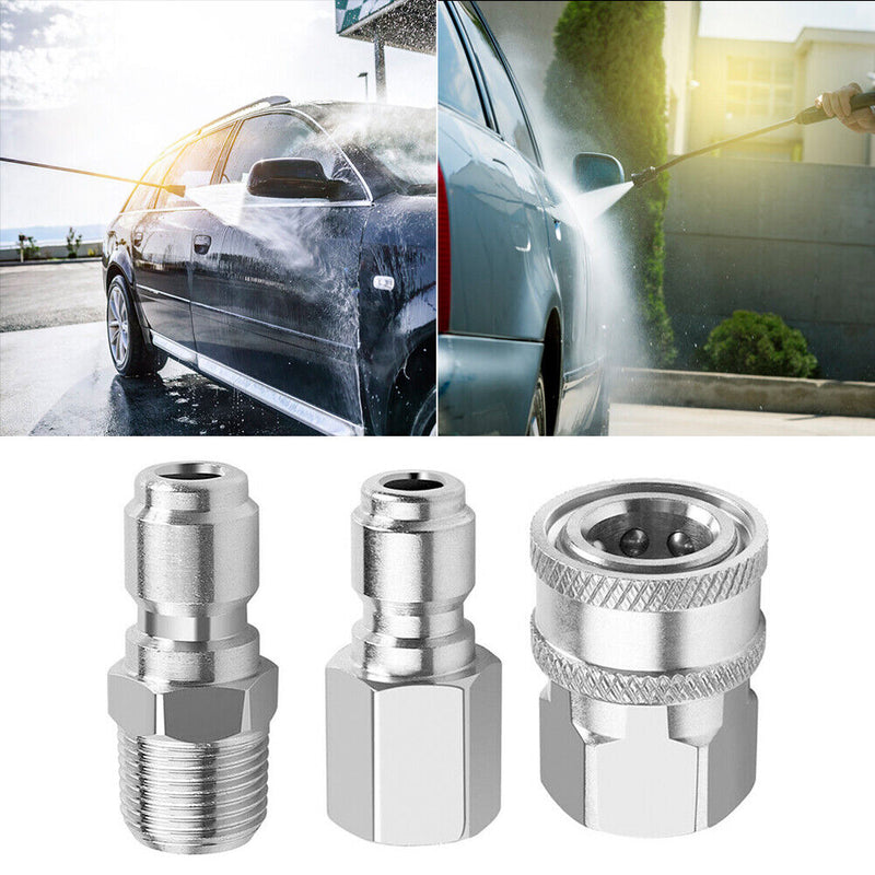 3pcs/set Stainless Steel 3/8 Quick Disconnect NPT Pressure Washer Adapters