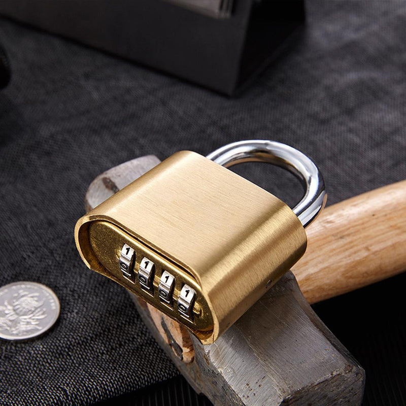 Waterproof Brass Padlock Four-Digit Combination Password Copper Lock (70mm)