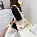 Fashion Women Peach Print Canvas Shoulder Shopping Bag Tote Handbags (A)