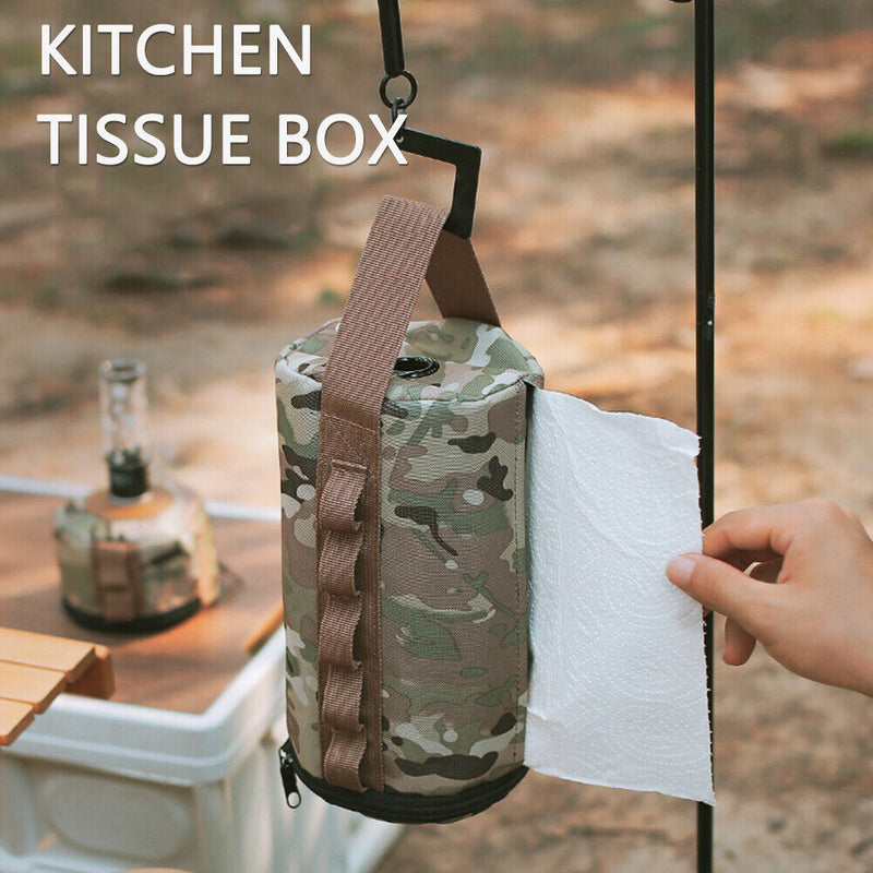 Polyester Camping Paper Box Multifunctional Kitchen Tissue Box Outdoor Equipment