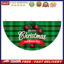 Christmas Half Fan Flag Fan-shaped Bunting Outdoor Xmas Decoration Gift (Wreath)