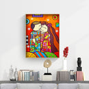 Painting By Numbers Kit Frameless DIY Sweet Lovers Hand Painted Canvas Artwork