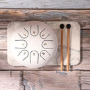Ethereal 6 inch Steel Tongue Hand Pan Drum 8 Tones with Mallets (White) Newly