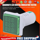 Square LED Digital Voltmeter Voltage Current Frequency Tester Meter (Green)