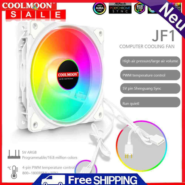 COOLMOON 120mm Cooling Fan 4Pin PWM Adjustable Speed Silent Computer Accessories