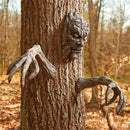 Tree Bark Face Creepy Halloween Garden Sculpture Monster Tree Face Statue