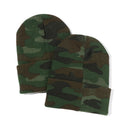 for Women and Men Green Bonnet Warm Winter Cap Knitted Camouflage Beanie Hat
