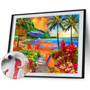 Seaside Scenery Oil Paint By Number Kit DIY Acrylic Painting on Canvas Framel