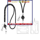 ID Card Lanyard 3 Pack Rhinestone Lanyard + Horizontal / Vertical Badge Holder