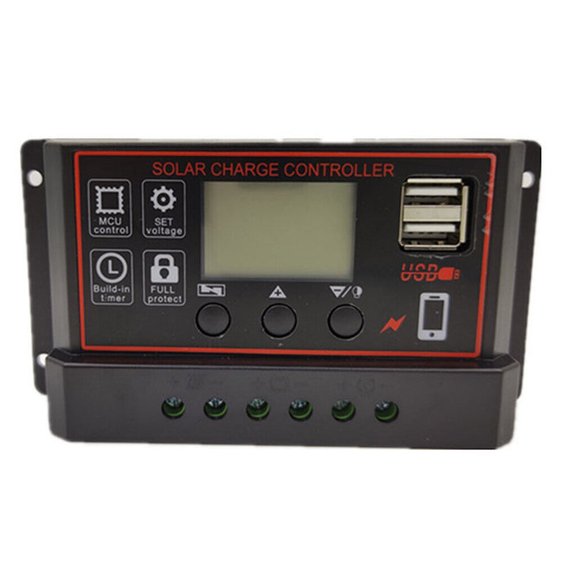 12V24V PWM Solar Charge Controller LCD USB Panel Battery Regulator (30A) Newly