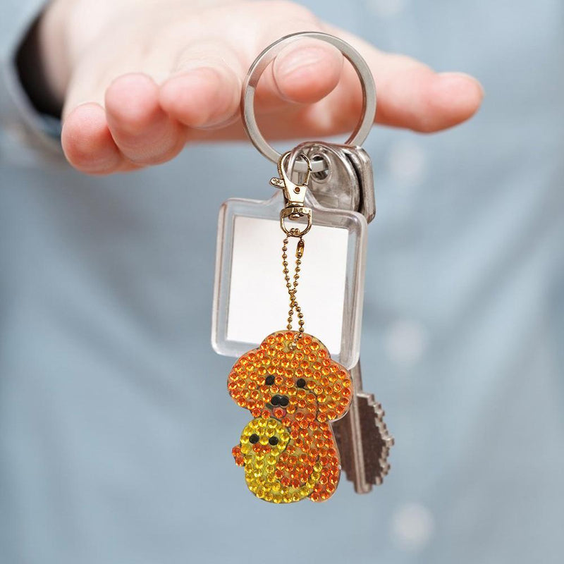 4pcs DIY Special Shape Full Drill Woman Girl Jewelry Keyring Christmas Gift
