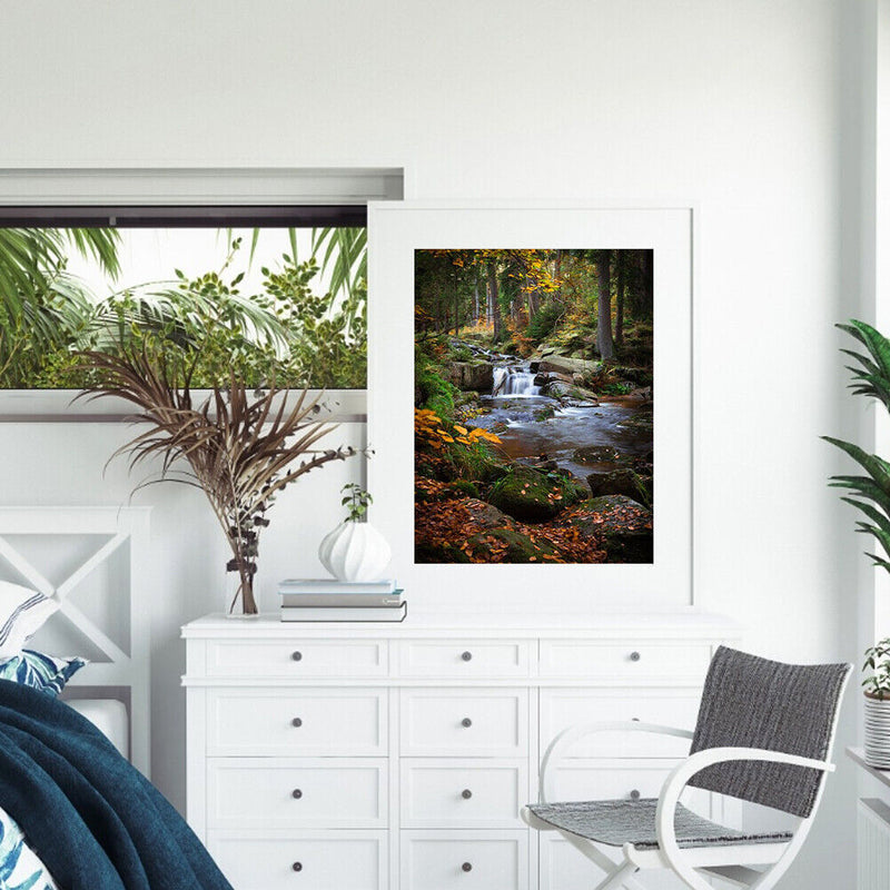 Handpainted DIY Forest Scenery Oil Paint by Numbers Kit Pictures Draw Craft G