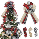 Christmas Large Christmas Tree Top Topper Ribbon Door Window Bow Hanging/
