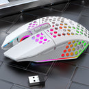 X801 8 Keys Honeycomb Wireless Mouse for PC Gamers 1600DPI RGB Rechargeable Mice