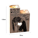 Wood Tealight Candle Holder, Set of 2 Combined Heart Decorative Candle Stands