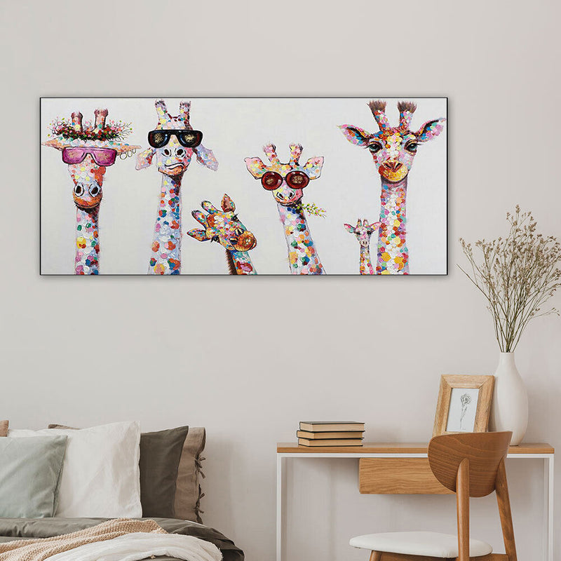 Giraffes Oil Paint By Numbers Kits DIY Handpainted on Canvas Wall Art Picture