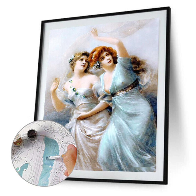 40x50cm Colorful DIY Paint By Number Kit Beautiful Girl Office Wall Hanging G