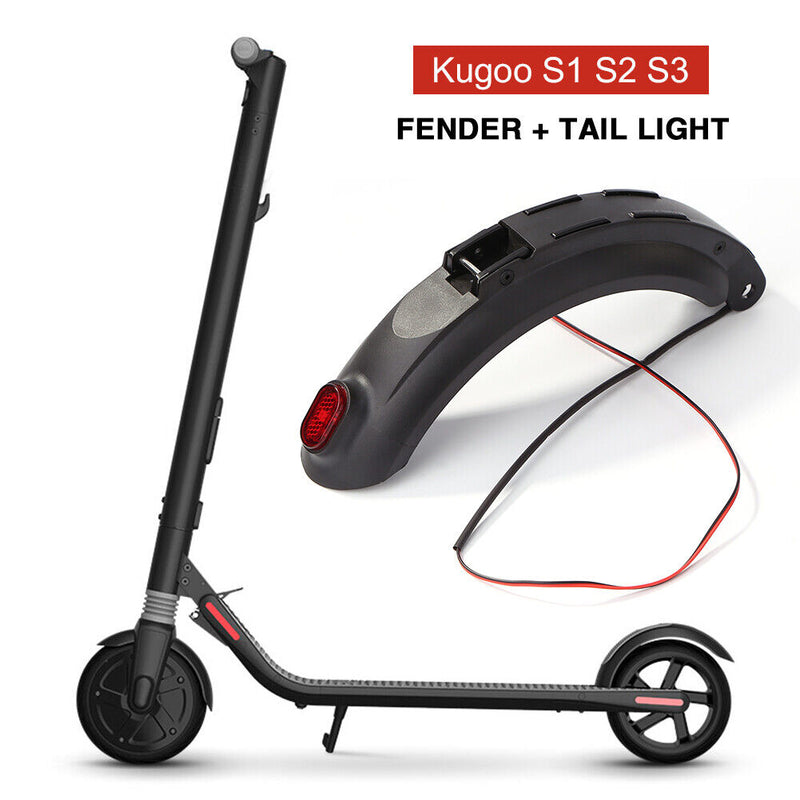 Electric Scooter Fender for Kugoo S1 S2 S3 Skateboard Mudguard + Tail Lamp Newly