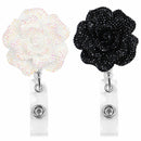 ID Name Card Clip Retractable Badge Reel Key Ring Badges Holder Rose Shape
