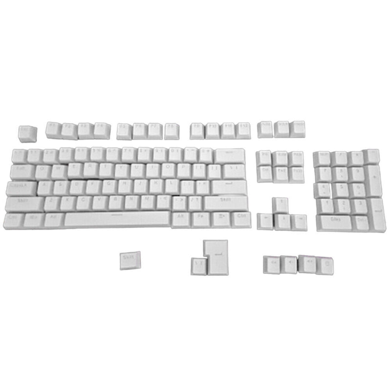 104pcs Universal Mechanical Keyboard Keycaps PC Bakclit Key Cap Set (White)