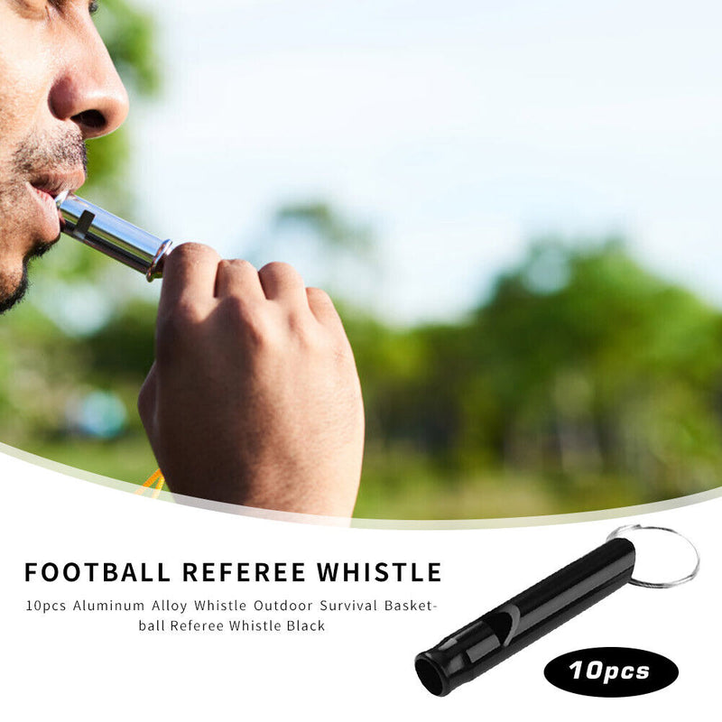 10pcs Aluminum Alloy Whistle Outdoor Survival Basketball Referee Whistle Bl