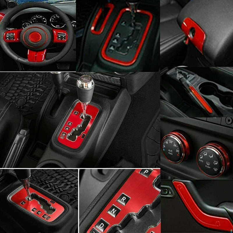 28 Pcs Full Set Interior Decoration Trim Kit For Jeep Wrangler JK JKU 2011-2018