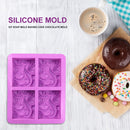 4-Cavity Wave Flower Shape Soap Mold Chocolate Cake Mould Pastry DIY Baking