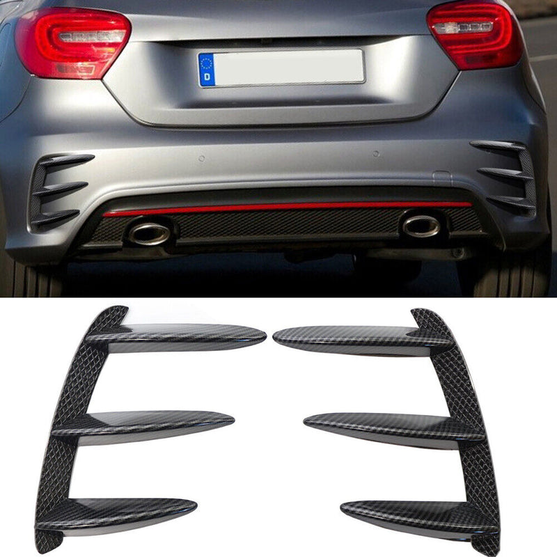 Rear Bumper Vent Canards for Mercedes W176 A200 A45 AMG (Carbon Fiber Look)