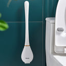 Wall Mounted Toilet Brush with Holder Long Handle Bathroom Cleaner (White) Newly